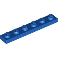 Lego destička 1x6, modrá (366623)